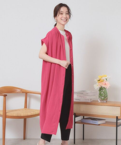 ITS'DEMO / イッツデモ ロング・マキシ丈ワンピース | 【接触冷感／吸水速乾／洗濯機OK】イージーケア前開きワンピース＜ラク服シリーズ＞ | 詳細11