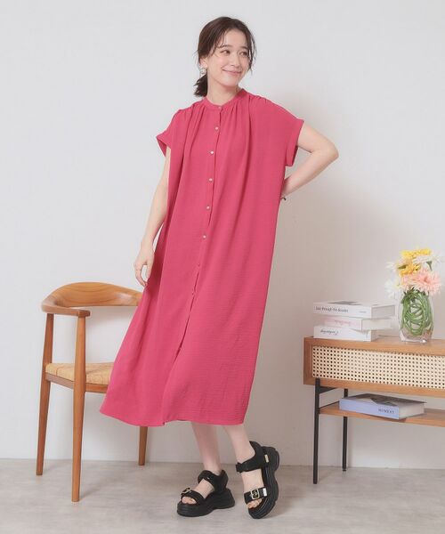 ITS'DEMO / イッツデモ ロング・マキシ丈ワンピース | 【接触冷感／吸水速乾／洗濯機OK】イージーケア前開きワンピース＜ラク服シリーズ＞ | 詳細12