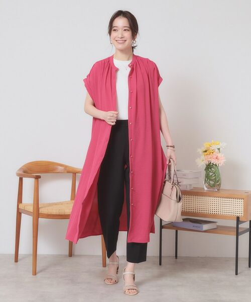 ITS'DEMO / イッツデモ ロング・マキシ丈ワンピース | 【接触冷感／吸水速乾／洗濯機OK】イージーケア前開きワンピース＜ラク服シリーズ＞ | 詳細13