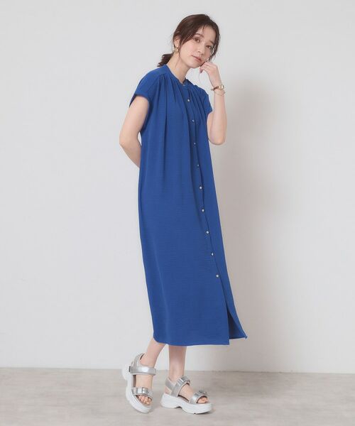 ITS'DEMO / イッツデモ ロング・マキシ丈ワンピース | 【接触冷感／吸水速乾／洗濯機OK】イージーケア前開きワンピース＜ラク服シリーズ＞ | 詳細16