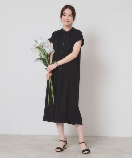 ITS'DEMO / イッツデモ ロング・マキシ丈ワンピース | 【接触冷感／吸水速乾／洗濯機OK】イージーケア前開きワンピース＜ラク服シリーズ＞ | 詳細4