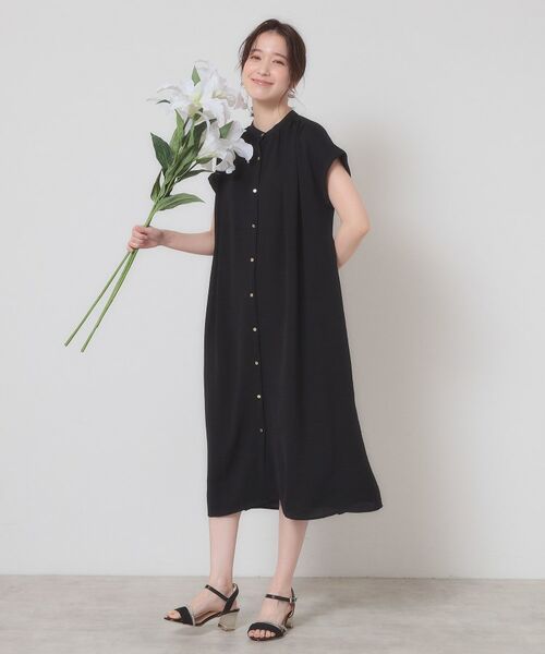 ITS'DEMO / イッツデモ ロング・マキシ丈ワンピース | 【接触冷感／吸水速乾／洗濯機OK】イージーケア前開きワンピース＜ラク服シリーズ＞ | 詳細5