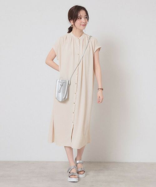 ITS'DEMO / イッツデモ ロング・マキシ丈ワンピース | 【接触冷感／吸水速乾／洗濯機OK】イージーケア前開きワンピース＜ラク服シリーズ＞ | 詳細9
