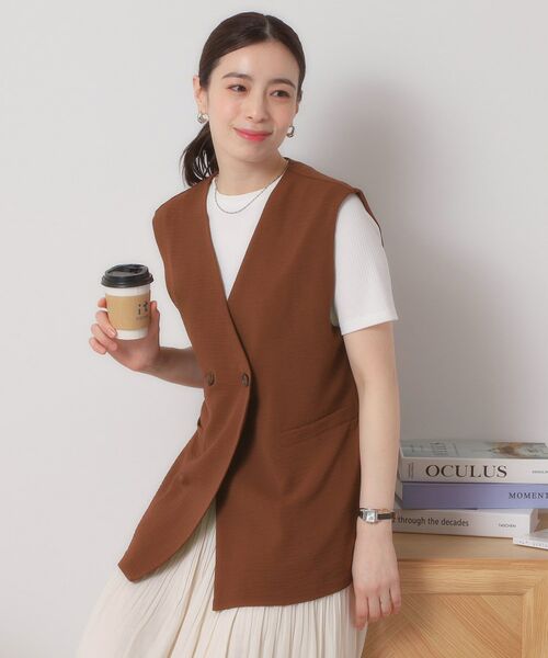 ITS'DEMO / イッツデモ ロング・マキシ丈ワンピース | 【接触冷感／吸水速乾／洗濯機OK／イージーケア】ジレ×キャミワンピースセット＜ラク服シリーズ＞ | 詳細12