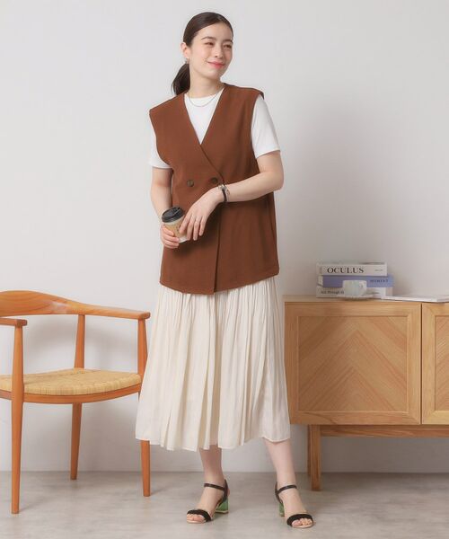 ITS'DEMO / イッツデモ ロング・マキシ丈ワンピース | 【接触冷感／吸水速乾／洗濯機OK／イージーケア】ジレ×キャミワンピースセット＜ラク服シリーズ＞ | 詳細16