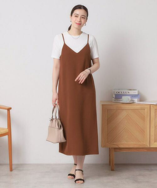 ITS'DEMO / イッツデモ ロング・マキシ丈ワンピース | 【接触冷感／吸水速乾／洗濯機OK／イージーケア】ジレ×キャミワンピースセット＜ラク服シリーズ＞ | 詳細17