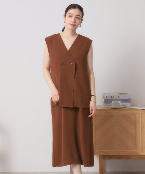 ITS'DEMO / イッツデモ ロング・マキシ丈ワンピース | 【接触冷感／吸水速乾／洗濯機OK／イージーケア】ジレ×キャミワンピースセット＜ラク服シリーズ＞ | 詳細19