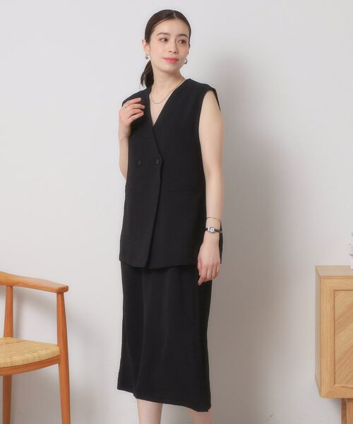 ITS'DEMO / イッツデモ ロング・マキシ丈ワンピース | 【接触冷感／吸水速乾／洗濯機OK／イージーケア】ジレ×キャミワンピースセット＜ラク服シリーズ＞ | 詳細6