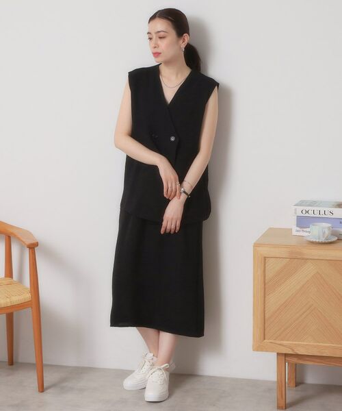 ITS'DEMO / イッツデモ ロング・マキシ丈ワンピース | 【接触冷感／吸水速乾／洗濯機OK／イージーケア】ジレ×キャミワンピースセット＜ラク服シリーズ＞ | 詳細7