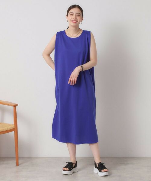 ITS'DEMO / イッツデモ ロング・マキシ丈ワンピース | 【清涼感／吸水速乾／洗濯機OK／洗濯後しわになりにくい】カットミラノタックワンピース | 詳細14