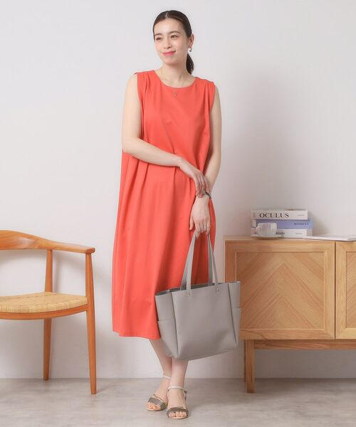 ITS'DEMO / イッツデモ ロング・マキシ丈ワンピース | 【清涼感／吸水速乾／洗濯機OK／洗濯後しわになりにくい】カットミラノタックワンピース | 詳細17