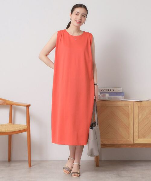 ITS'DEMO / イッツデモ ロング・マキシ丈ワンピース | 【清涼感／吸水速乾／洗濯機OK／洗濯後しわになりにくい】カットミラノタックワンピース | 詳細18