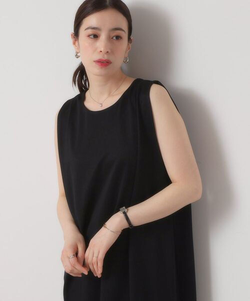 ITS'DEMO / イッツデモ ロング・マキシ丈ワンピース | 【清涼感／吸水速乾／洗濯機OK／洗濯後しわになりにくい】カットミラノタックワンピース | 詳細4