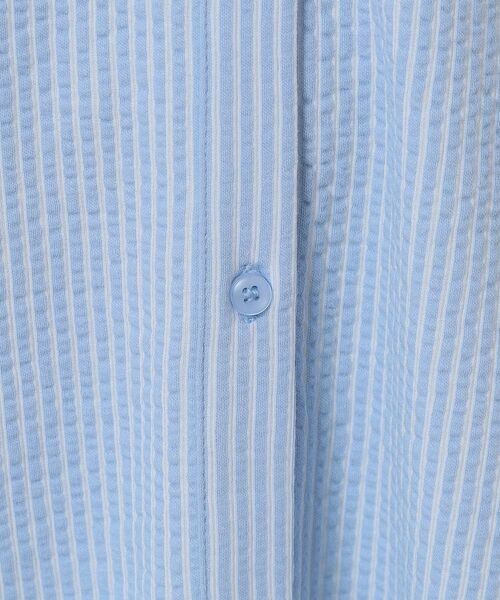 ITS'DEMO / イッツデモ ロング・マキシ丈ワンピース | 【洗濯機OK／洗濯後しわになりにくい】カットサッカー前開きワンピース | 詳細12