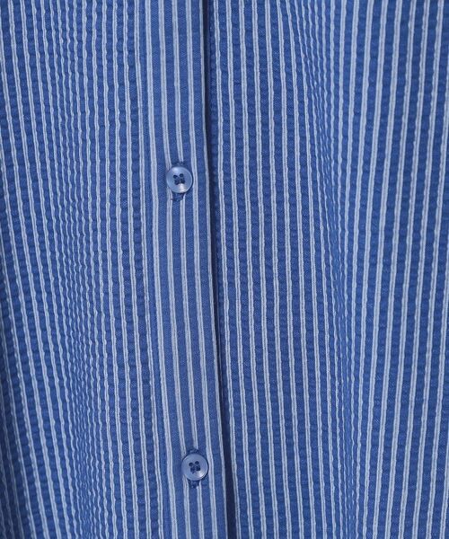 ITS'DEMO / イッツデモ ロング・マキシ丈ワンピース | 【洗濯機OK／洗濯後しわになりにくい】カットサッカー前開きワンピース | 詳細16