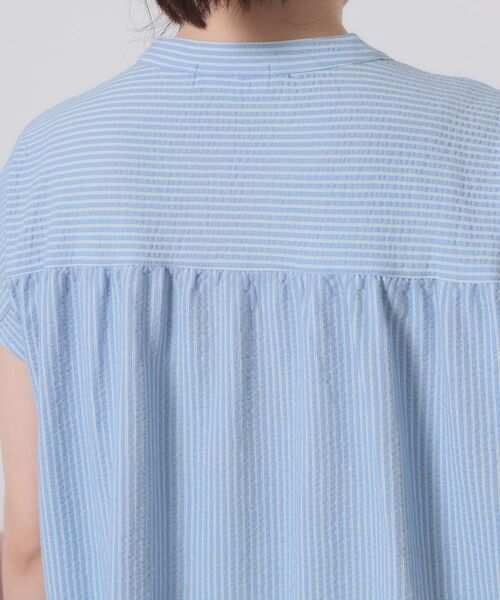 ITS'DEMO / イッツデモ ロング・マキシ丈ワンピース | 【洗濯機OK／洗濯後しわになりにくい】カットサッカー前開きワンピース | 詳細22