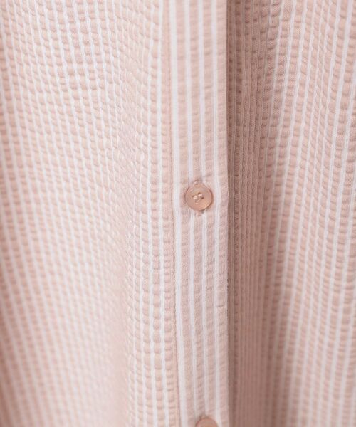 ITS'DEMO / イッツデモ ロング・マキシ丈ワンピース | 【洗濯機OK／洗濯後しわになりにくい】カットサッカー前開きワンピース | 詳細4