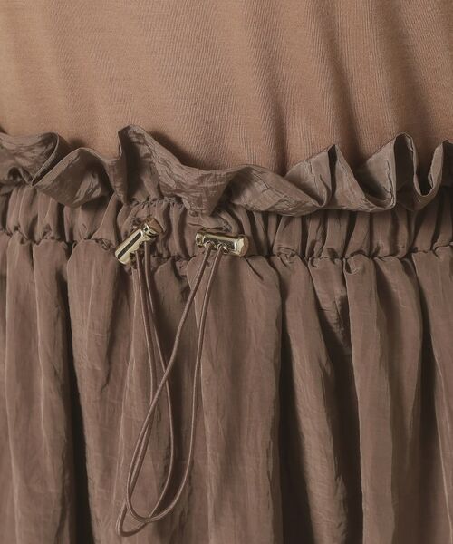 ITS'DEMO / イッツデモ ロング・マキシ丈ワンピース | 【ウエストゴム／洗濯機OK】異素材コンビワンピース | 詳細12