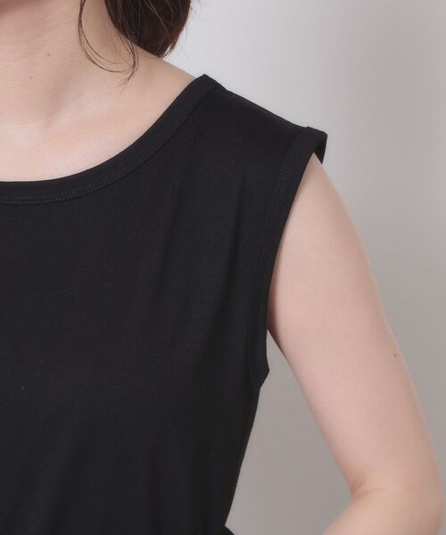 ITS'DEMO / イッツデモ ロング・マキシ丈ワンピース | 【ウエストゴム／洗濯機OK】異素材コンビワンピース | 詳細17