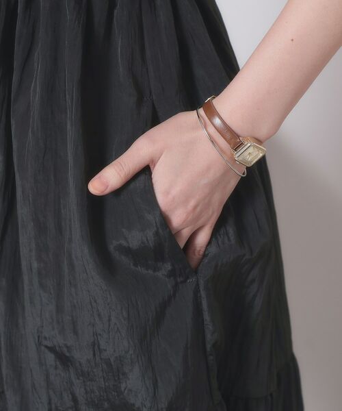 ITS'DEMO / イッツデモ ロング・マキシ丈ワンピース | 【ウエストゴム／洗濯機OK】異素材コンビワンピース | 詳細18