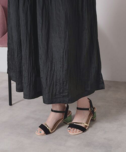 ITS'DEMO / イッツデモ ロング・マキシ丈ワンピース | 【ウエストゴム／洗濯機OK】異素材コンビワンピース | 詳細20