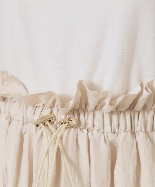 ITS'DEMO / イッツデモ ロング・マキシ丈ワンピース | 【ウエストゴム／洗濯機OK】異素材コンビワンピース | 詳細4