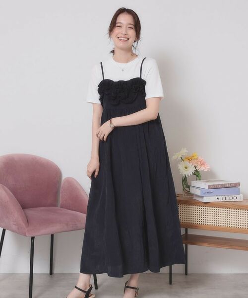 ITS'DEMO / イッツデモ ワンピース | 【手洗い可】ワッシャーサテンキャミワンピース | 詳細1