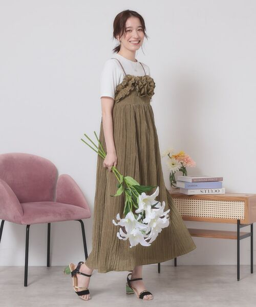 ITS'DEMO / イッツデモ ワンピース | 【手洗い可】ワッシャーサテンキャミワンピース | 詳細6