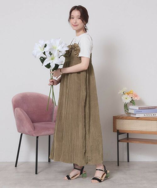 ITS'DEMO / イッツデモ ワンピース | 【手洗い可】ワッシャーサテンキャミワンピース | 詳細7