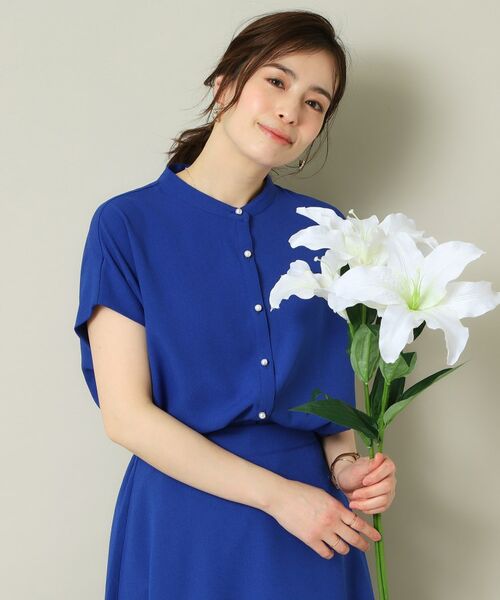ITS'DEMO / イッツデモ シャツ・ブラウス | 【UVケア／吸水速乾／洗濯機OK／冷感】麻調合繊タックブラウス＜ラク服シリーズ＞ | 詳細12