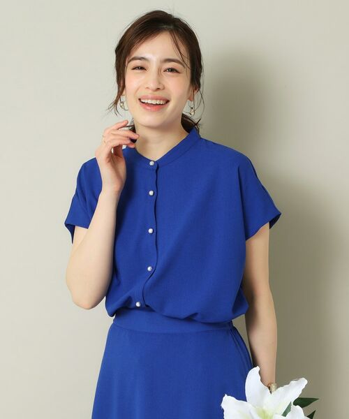 ITS'DEMO / イッツデモ シャツ・ブラウス | 【UVケア／吸水速乾／洗濯機OK／冷感】麻調合繊タックブラウス＜ラク服シリーズ＞ | 詳細13