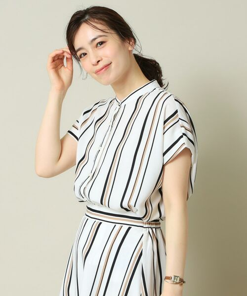 ITS'DEMO / イッツデモ シャツ・ブラウス | 【UVケア／吸水速乾／洗濯機OK／冷感】麻調合繊タックブラウス＜ラク服シリーズ＞ | 詳細17