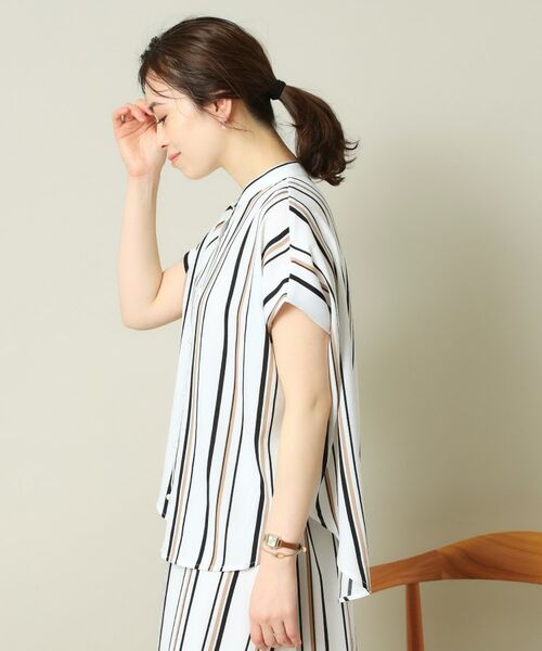 ITS'DEMO / イッツデモ シャツ・ブラウス | 【UVケア／吸水速乾／洗濯機OK／冷感】麻調合繊タックブラウス＜ラク服シリーズ＞ | 詳細25