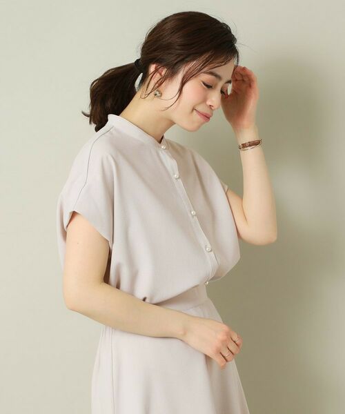 ITS'DEMO / イッツデモ シャツ・ブラウス | 【UVケア／吸水速乾／洗濯機OK／冷感】麻調合繊タックブラウス＜ラク服シリーズ＞ | 詳細5
