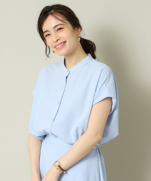 ITS'DEMO / イッツデモ シャツ・ブラウス | 【UVケア／吸水速乾／洗濯機OK／冷感】麻調合繊タックブラウス＜ラク服シリーズ＞ | 詳細8