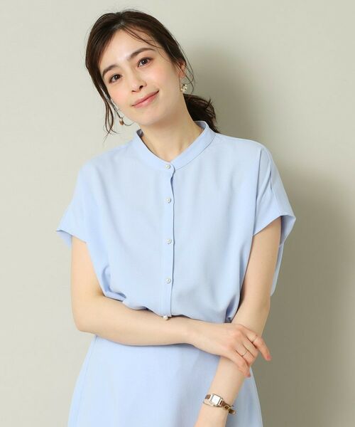 ITS'DEMO / イッツデモ シャツ・ブラウス | 【UVケア／吸水速乾／洗濯機OK／冷感】麻調合繊タックブラウス＜ラク服シリーズ＞ | 詳細9