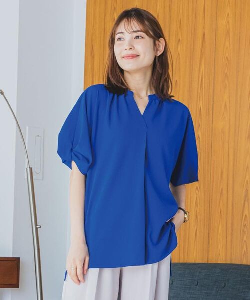 ITS'DEMO / イッツデモ シャツ・ブラウス | 【UVケア/吸水速乾/洗濯機OK/冷感】麻調合繊チュニックブラウス＜ラク服シリーズ＞ | 詳細1