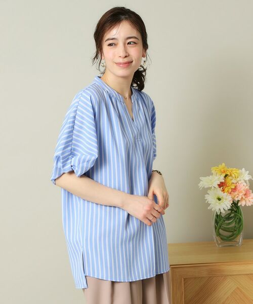 ITS'DEMO / イッツデモ シャツ・ブラウス | 【UVケア/吸水速乾/洗濯機OK/冷感】麻調合繊チュニックブラウス＜ラク服シリーズ＞ | 詳細22