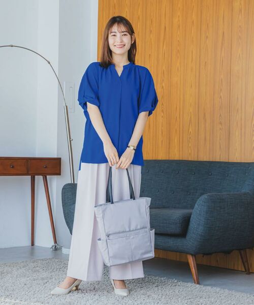 ITS'DEMO / イッツデモ シャツ・ブラウス | 【UVケア/吸水速乾/洗濯機OK/冷感】麻調合繊チュニックブラウス＜ラク服シリーズ＞ | 詳細4