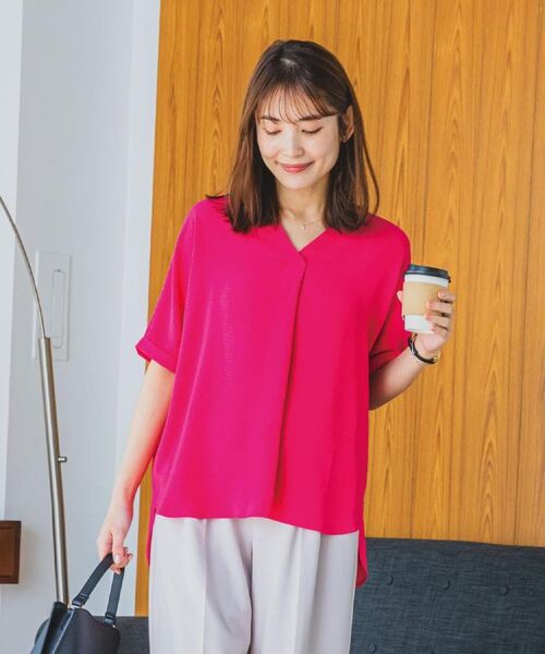 ITS'DEMO / イッツデモ シャツ・ブラウス | 【接触冷感／吸水速乾／洗濯機OK】イージーケアスキッパーブラウス＜ラク服シリーズ＞ | 詳細1