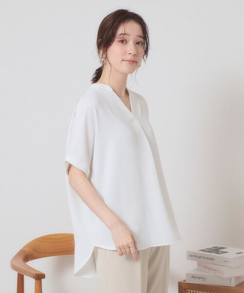 ITS'DEMO / イッツデモ シャツ・ブラウス | 【接触冷感／吸水速乾／洗濯機OK】イージーケアスキッパーブラウス＜ラク服シリーズ＞ | 詳細4