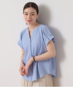 ITS'DEMO / イッツデモ シャツ・ブラウス | 【洗濯機OK／洗濯後しわになりにくい】カットサッカー袖タックプルオーバー