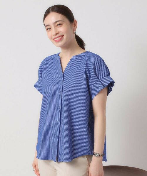 ITS'DEMO / イッツデモ シャツ・ブラウス | 【洗濯機OK／洗濯後しわになりにくい】カットサッカー袖タックプルオーバー | 詳細14