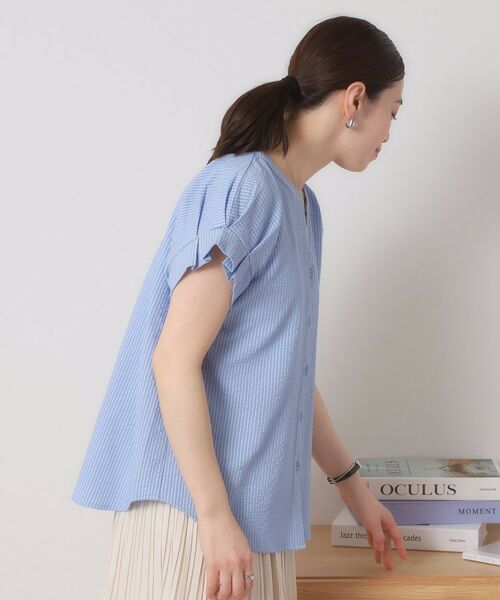 ITS'DEMO / イッツデモ シャツ・ブラウス | 【洗濯機OK／洗濯後しわになりにくい】カットサッカー袖タックプルオーバー | 詳細18