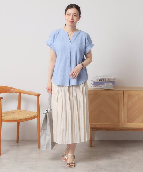 ITS'DEMO / イッツデモ シャツ・ブラウス | 【洗濯機OK／洗濯後しわになりにくい】カットサッカー袖タックプルオーバー | 詳細19