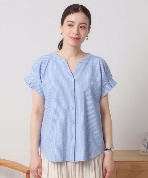 ITS'DEMO / イッツデモ シャツ・ブラウス | 【洗濯機OK／洗濯後しわになりにくい】カットサッカー袖タックプルオーバー | 詳細21