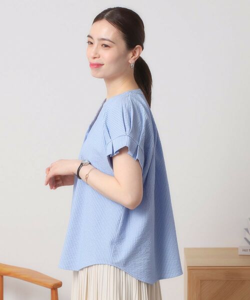 ITS'DEMO / イッツデモ シャツ・ブラウス | 【洗濯機OK／洗濯後しわになりにくい】カットサッカー袖タックプルオーバー | 詳細22