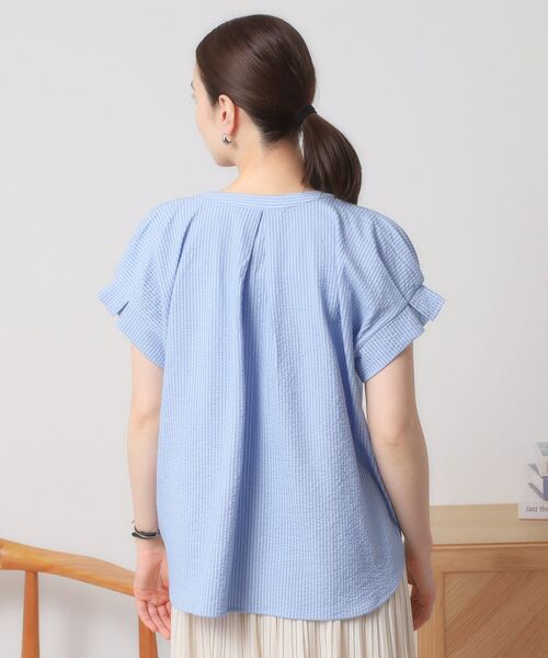 ITS'DEMO / イッツデモ シャツ・ブラウス | 【洗濯機OK／洗濯後しわになりにくい】カットサッカー袖タックプルオーバー | 詳細23