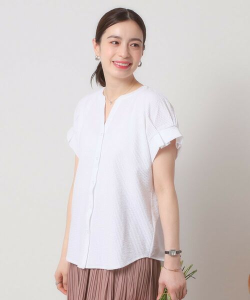 ITS'DEMO / イッツデモ シャツ・ブラウス | 【洗濯機OK／洗濯後しわになりにくい】カットサッカー袖タックプルオーバー | 詳細5