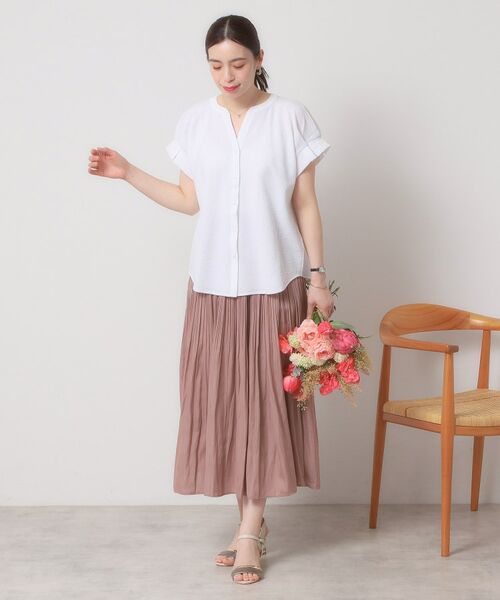 ITS'DEMO / イッツデモ シャツ・ブラウス | 【洗濯機OK／洗濯後しわになりにくい】カットサッカー袖タックプルオーバー | 詳細7